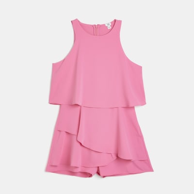 Pink frill playsuit