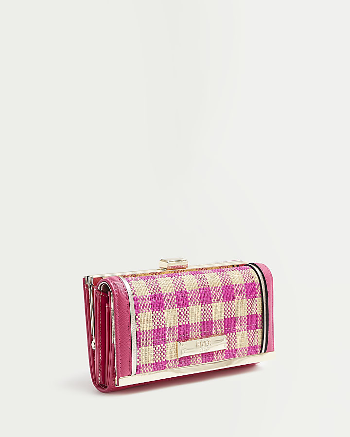 Pink gingham purse