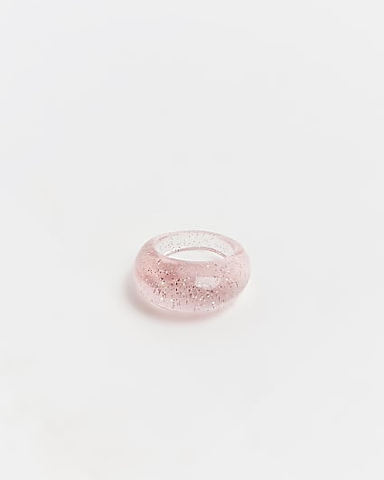 Pink glitter domed ring