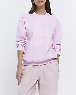 Pink graphic print sweatshirt