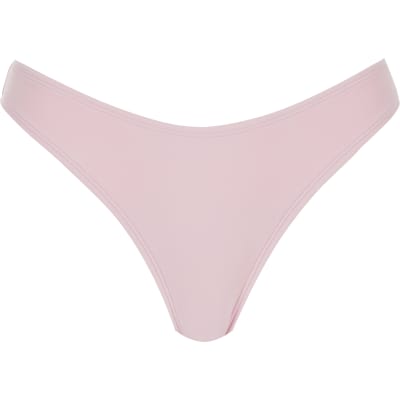 Pink high leg bikini bottoms