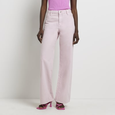 Pink jeans best sale wide leg