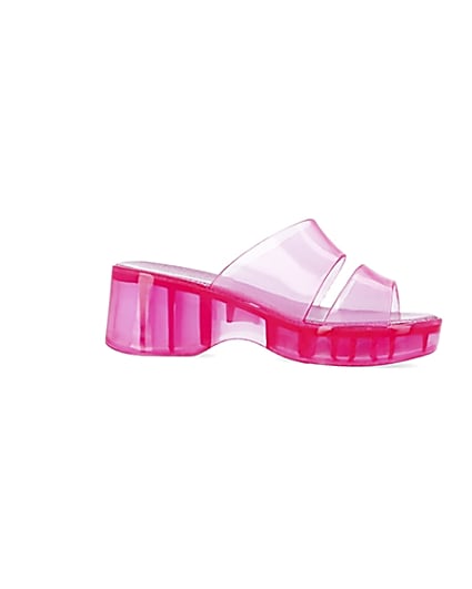 360 degree animation of product Pink jelly mules frame-16