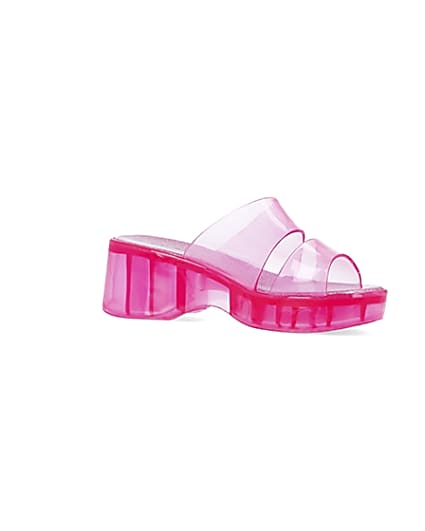 360 degree animation of product Pink jelly mules frame-17