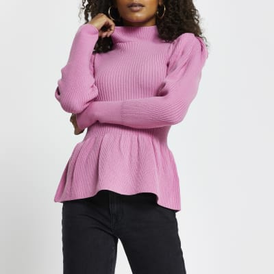 pink knitted jumper