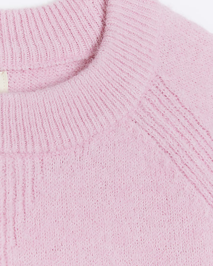 Pink knitted jumper | River Island