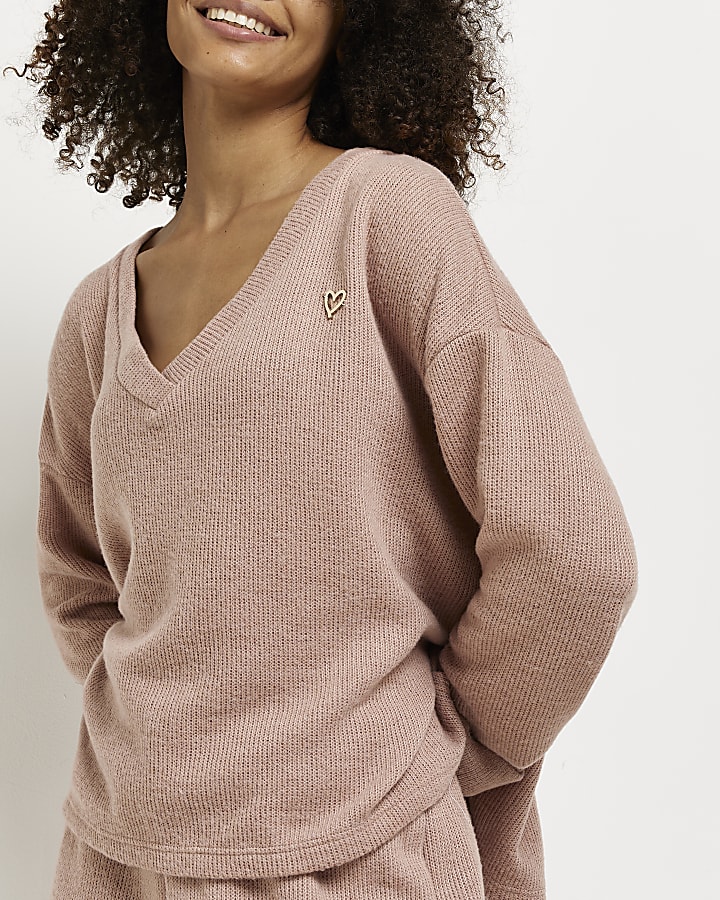 Pink knitted sweatshirt