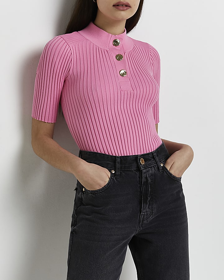 Pink knitted top
