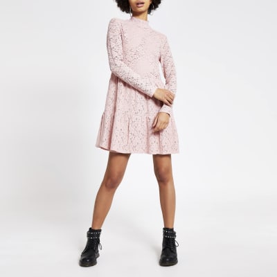 high neck smock dress