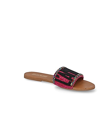 360 degree animation of product Pink 'L'amour' embellished sandals frame-17
