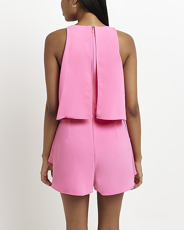 Pink layered playsuit
