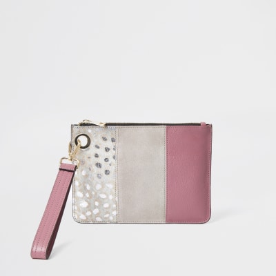 river island rose gold clutch bag