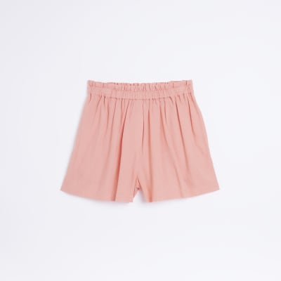 Pink linen shorts