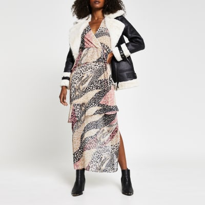 river island leopard print maxi dress