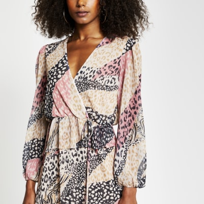 safari print maxi dress