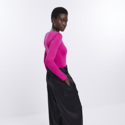 Pink long sleeve bodysuit River Island