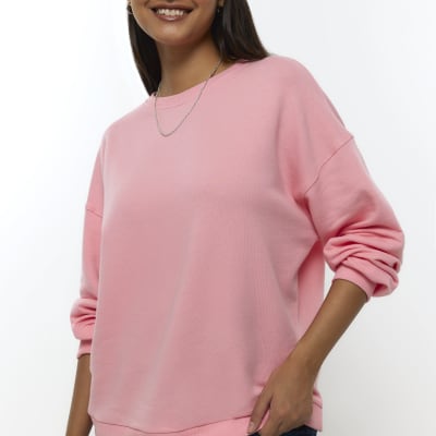 River island pink on sale sweatshirt