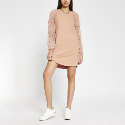 river island frill sleeve dress
