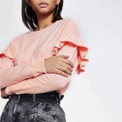 river island pink sweatshirt