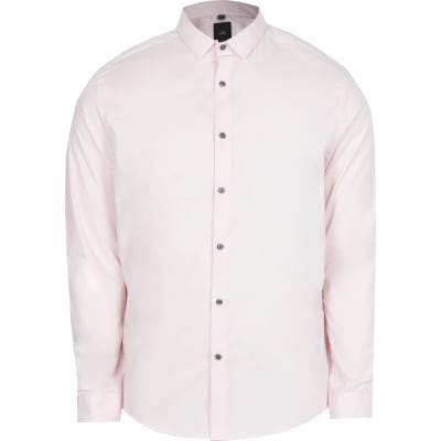 pink slim fit shirt