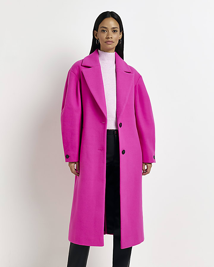 Pink longline coat