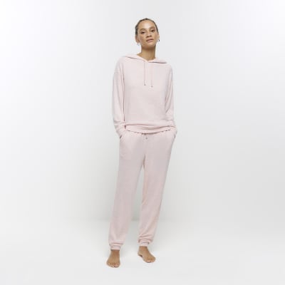 NWT Spyder Jogger Lounge Wear Set Blush Silver Pink Jumpsuits