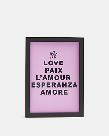 Pink 'Love' framed print