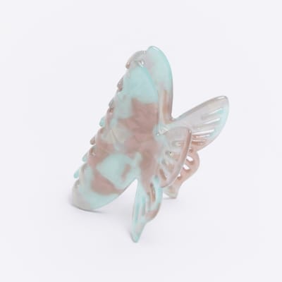 Pink marble hair claw clip