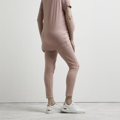 Pink maternity leggings River Island