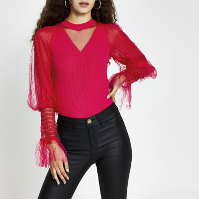 river island ruffle top