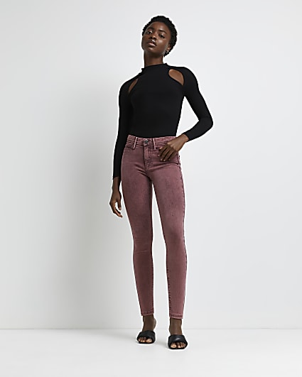 Pink Molly mid rise skinny jeans