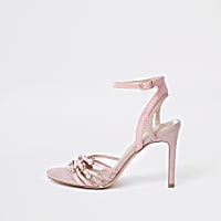 Pink multi charm barely there sandal