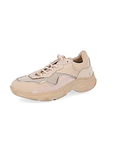360 degree animation of product Pink NUSHU chunky trainers frame-1