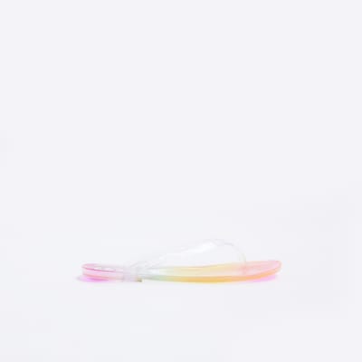 Epsion Women's Studded Jelly Flip Flops - Clear Bow Sandals With Rivets For Summer