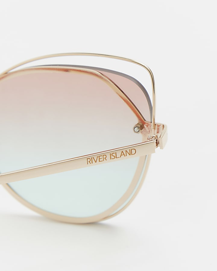 Pink ombre tinted cat eye sunglasses