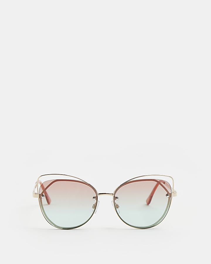 Pink ombre tinted cat eye sunglasses