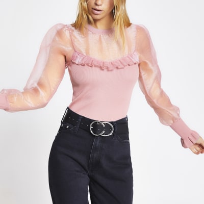 pink organza top