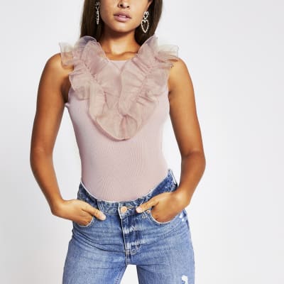 organza ruffle top