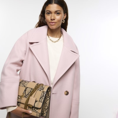 Pink clearance oversized coat