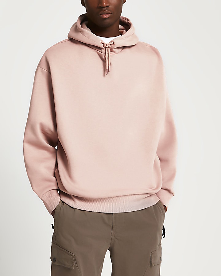 Pink oversized long sleeve hoodie