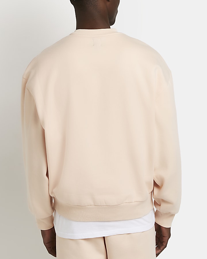 Pink oversized long sleeve sweatshirt