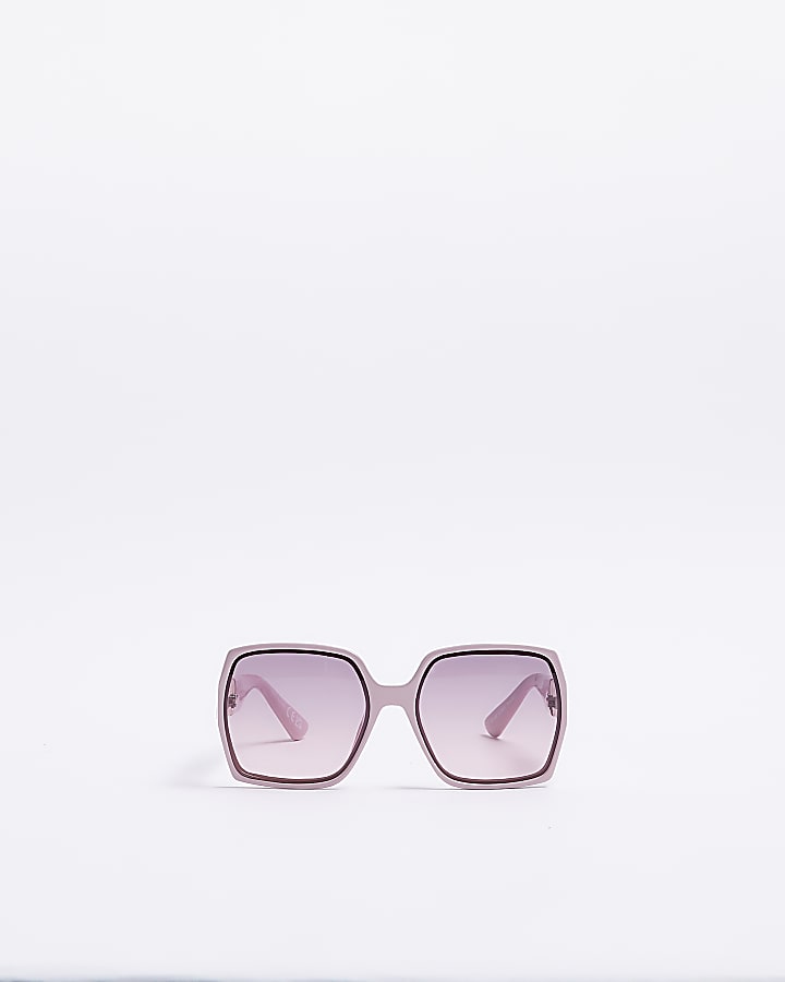 Pink oversized square sunglasses