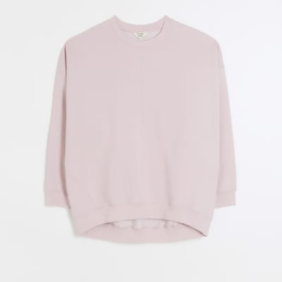 Pink oversized sweatshirt River Island