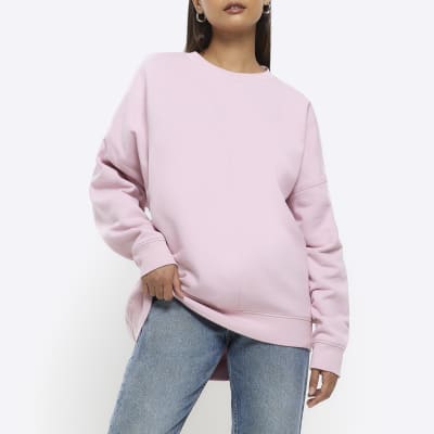 Pink oversized sweatshirt | River Island