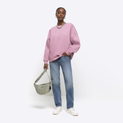 River island pink sweatshirt online
