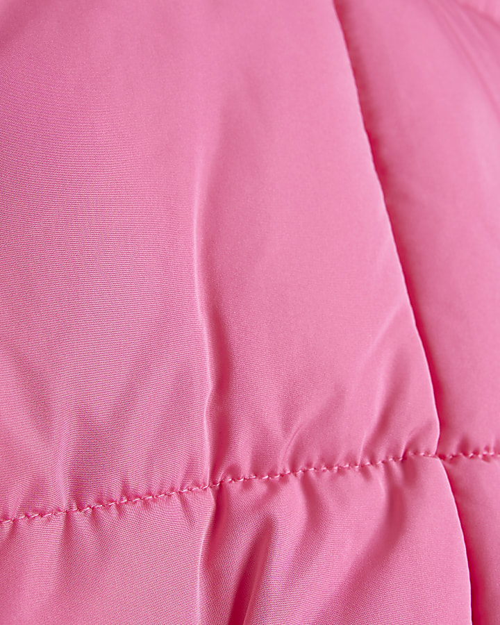Pink padded belted gilet