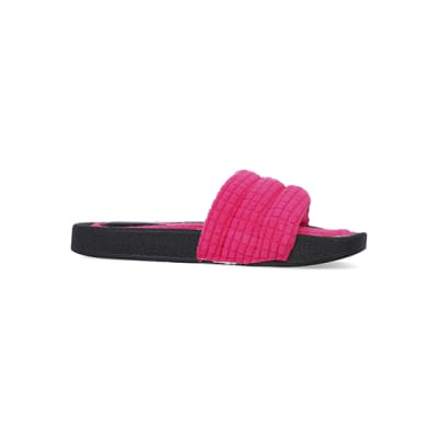 360 degree animation of product Pink padded sliders frame-16