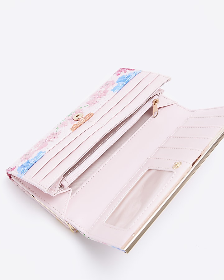 Pink patent floral purse