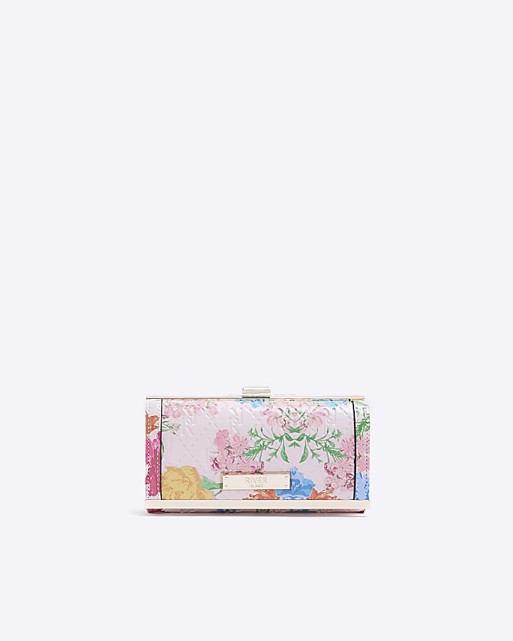 Pink patent floral purse
