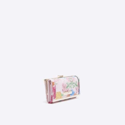 Pink patent floral purse